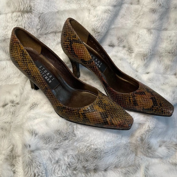 Stuart Weitzman Vintage Suave Wood Snakeskin Size 5.5 - Picture 5 of 11
